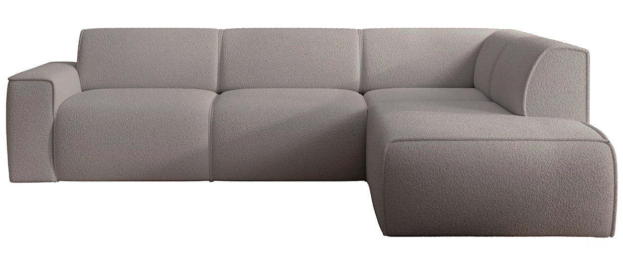 Narożnik Bouvi L-kształtny z boczkiem prawostronny szarobrązowy boucle 