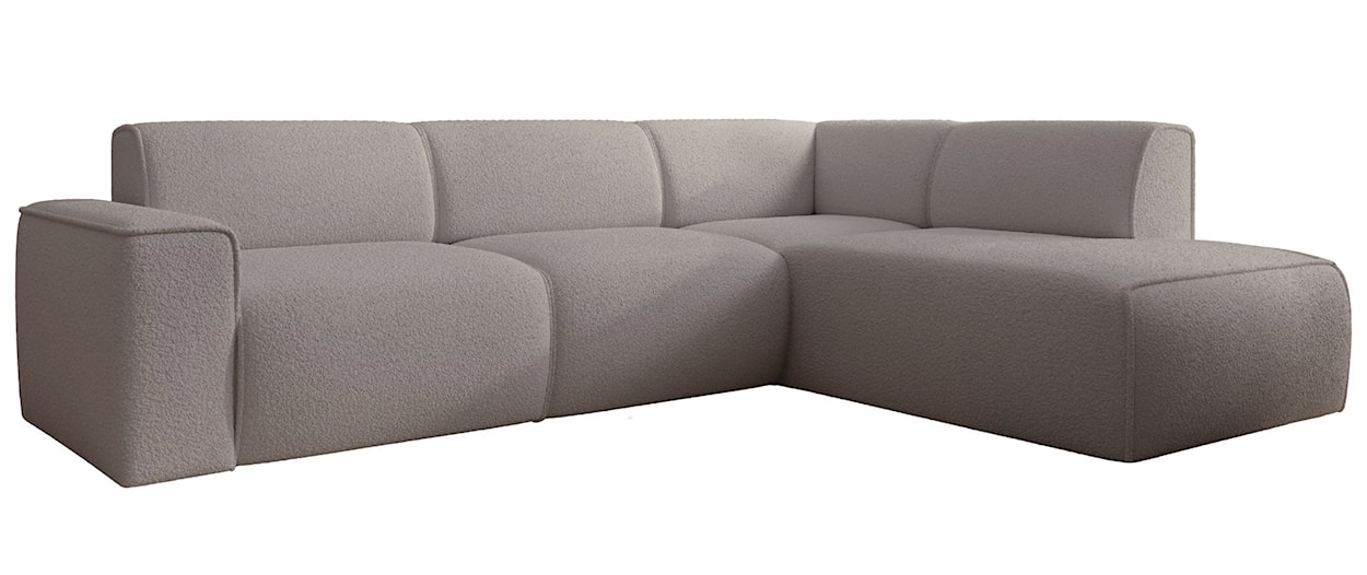 Narożnik Bouvi L-kształtny z boczkiem prawostronny szarobrązowy boucle  - zdjęcie 4