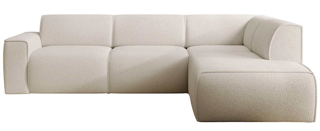 Narożnik Bouvi L-kształtny z boczkiem prawostronny kremowy boucle 