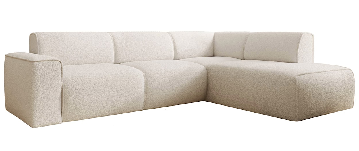 Narożnik Bouvi L-kształtny z boczkiem prawostronny kremowy boucle  - zdjęcie 4