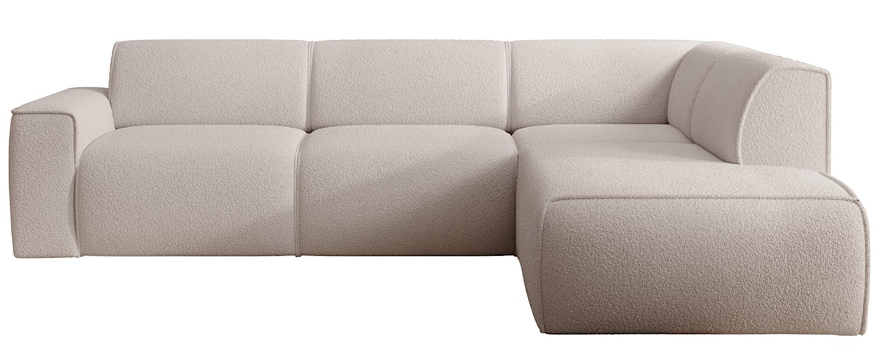 Narożnik Bouvi L-kształtny z boczkiem prawostronny jasnobeżowy boucle 