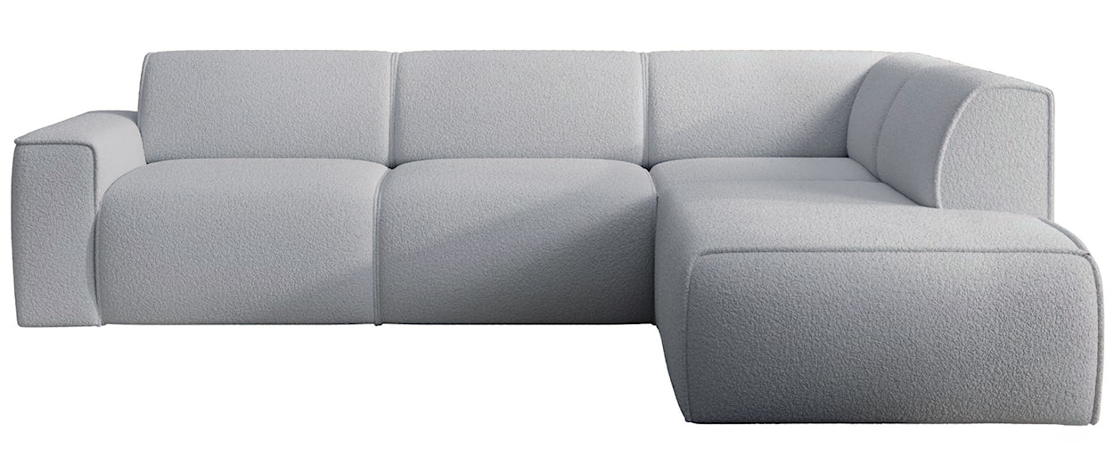 Narożnik Bouvi L-kształtny z boczkiem prawostronny jasnoszary boucle 