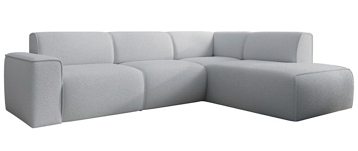 Narożnik Bouvi L-kształtny z boczkiem prawostronny jasnoszary boucle  - zdjęcie 4