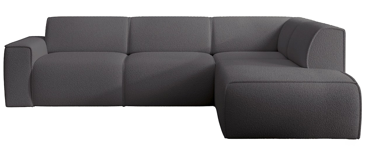 Narożnik Bouvi L-kształtny z boczkiem prawostronny ciemnoszary boucle 