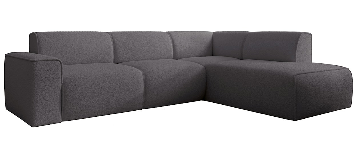 Narożnik Bouvi L-kształtny z boczkiem prawostronny ciemnoszary boucle  - zdjęcie 4