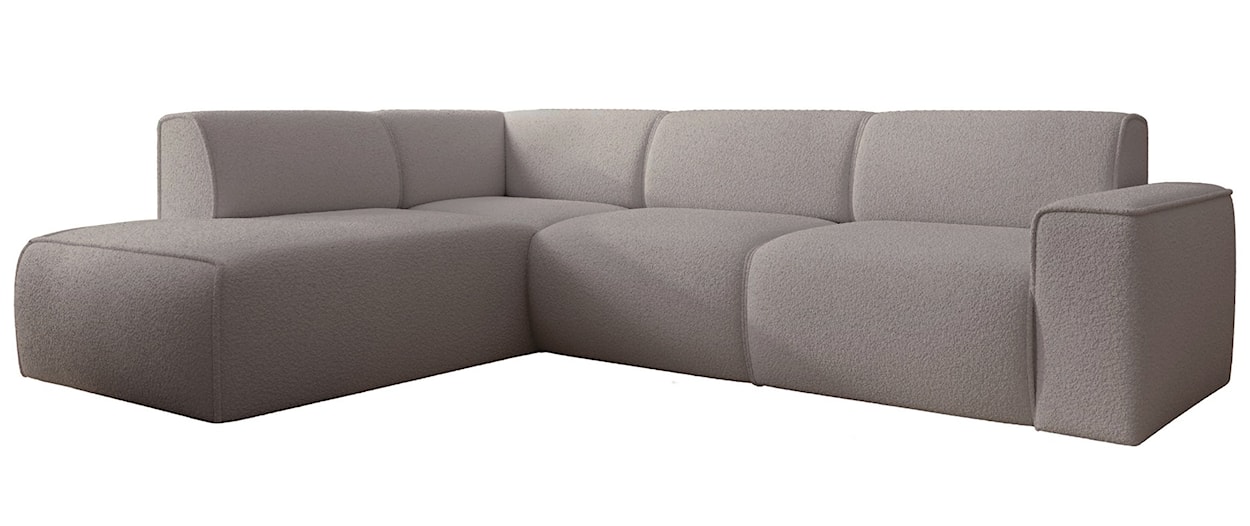 Narożnik Bouvi L-kształtny z boczkiem lewostronny szarobrązowy boucle  - zdjęcie 4