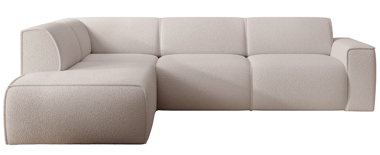 Narożnik Bouvi L-kształtny z boczkiem lewostronny jasnobeżowy boucle 