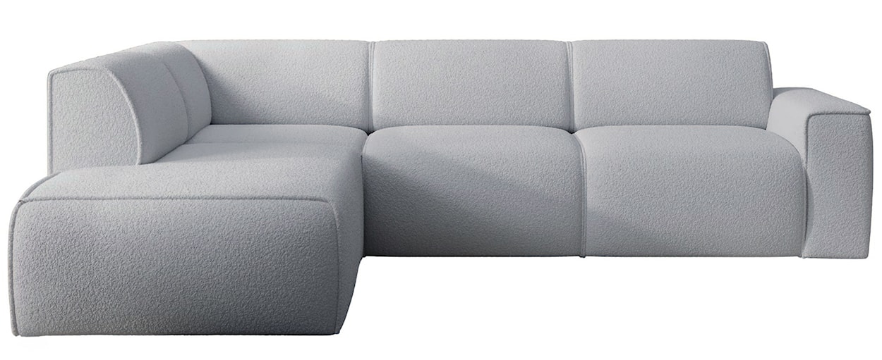 Narożnik Bouvi L-kształtny z boczkiem lewostronny jasnoszary boucle 