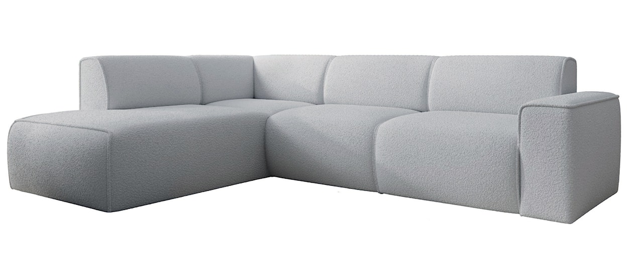 Narożnik Bouvi L-kształtny z boczkiem lewostronny jasnoszary boucle  - zdjęcie 4