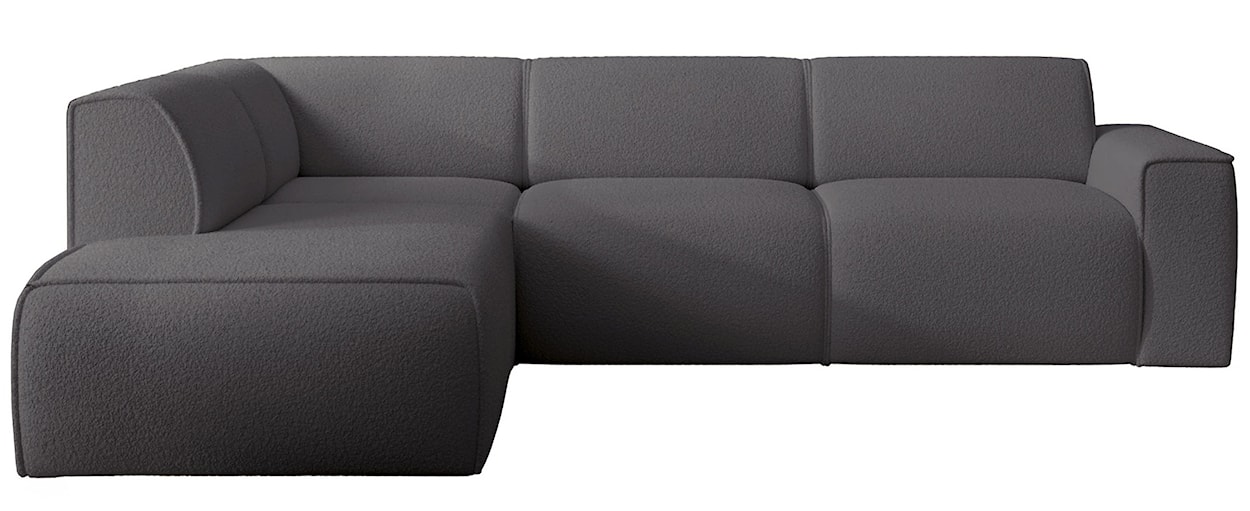 Narożnik Bouvi L-kształtny z boczkiem lewostronny ciemnoszary boucle 