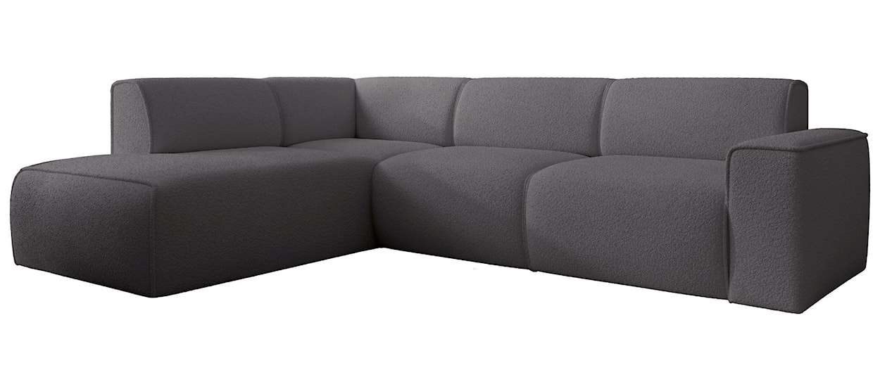 Narożnik Bouvi L-kształtny z boczkiem lewostronny ciemnoszary boucle  - zdjęcie 4