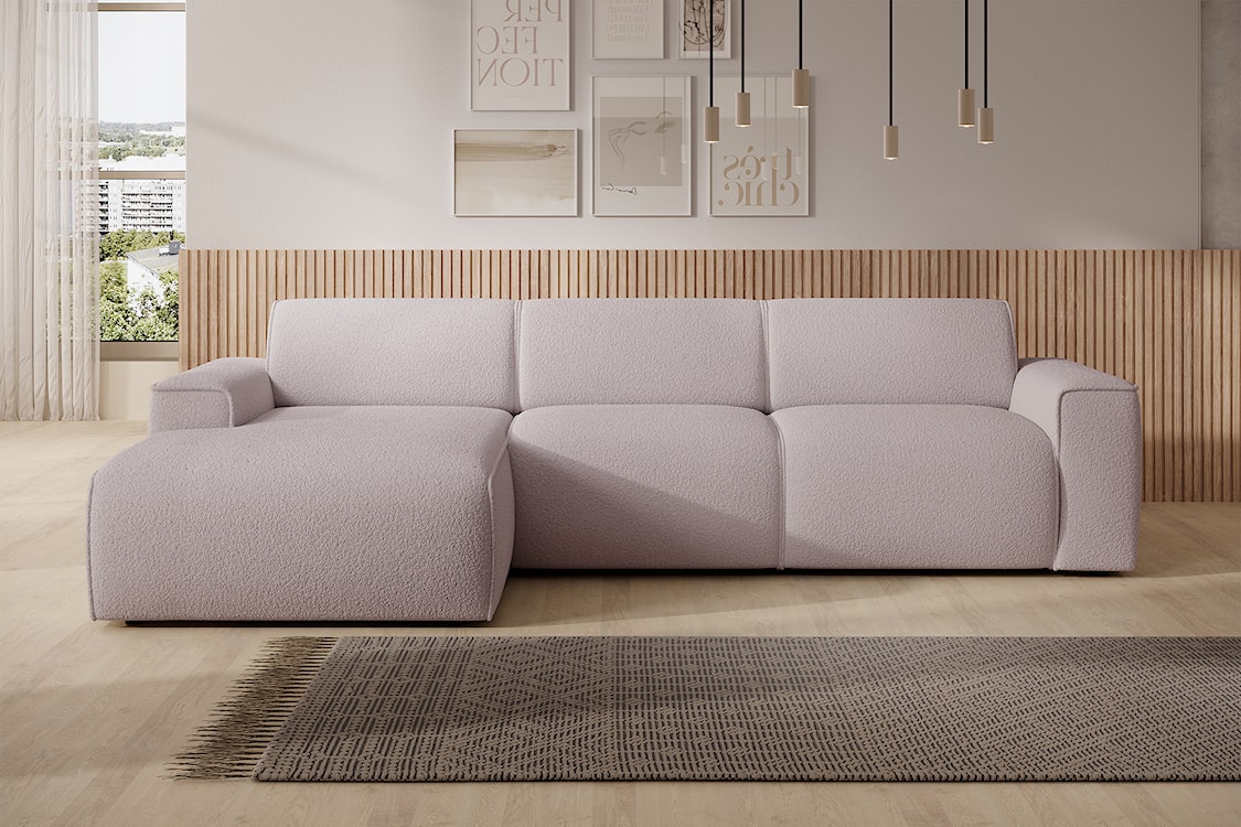 Narożnik Bouvi L-kształtny lewostronny beżowy boucle  - zdjęcie 2