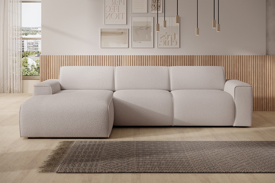 Narożnik Bouvi L-kształtny lewostronny jasnobeżowy boucle  - zdjęcie 2