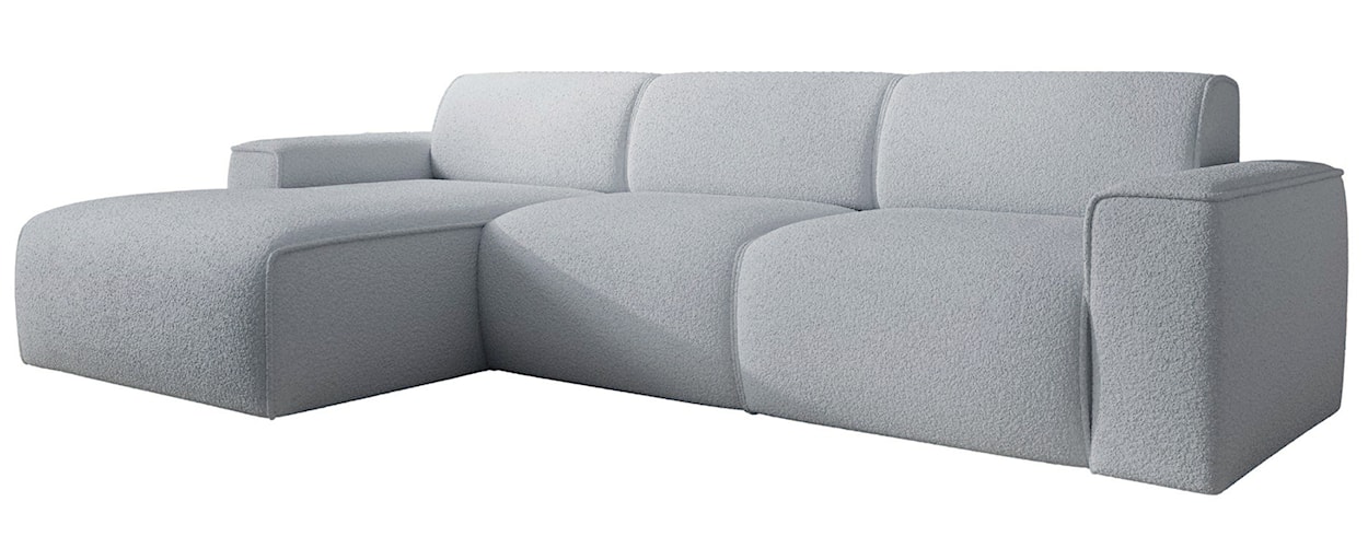 Narożnik Bouvi L-kształtny lewostronny jasnoszary boucle  - zdjęcie 4