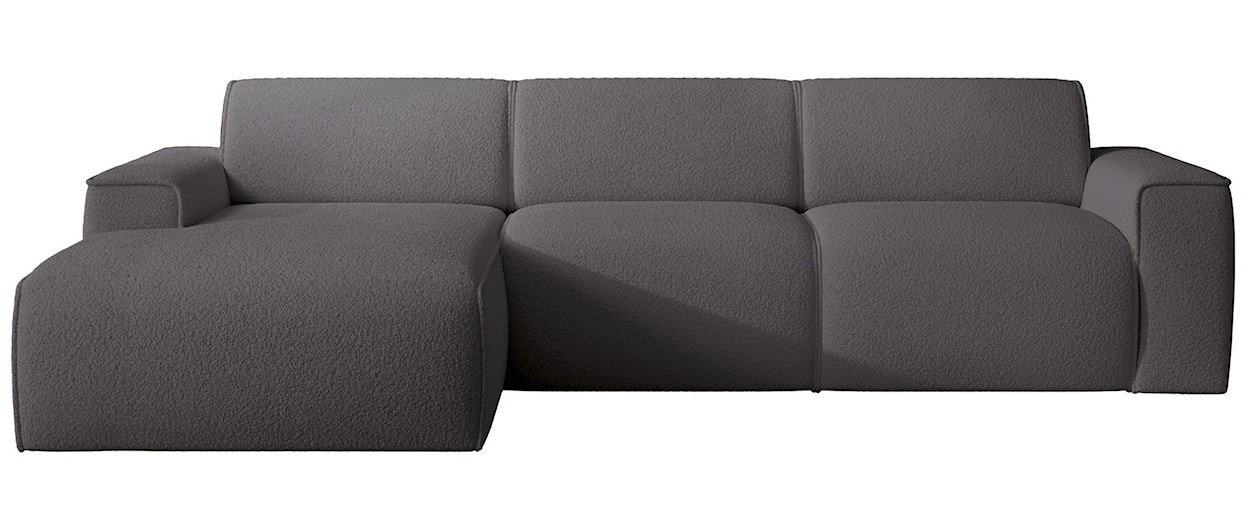 Narożnik Bouvi L-kształtny lewostronny ciemnoszary boucle 