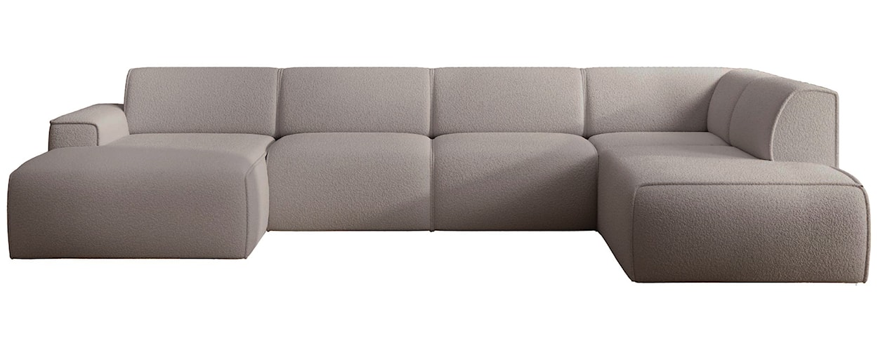 Narożnik Bouvi U-kształtny prawostronny szarobrązowy boucle 