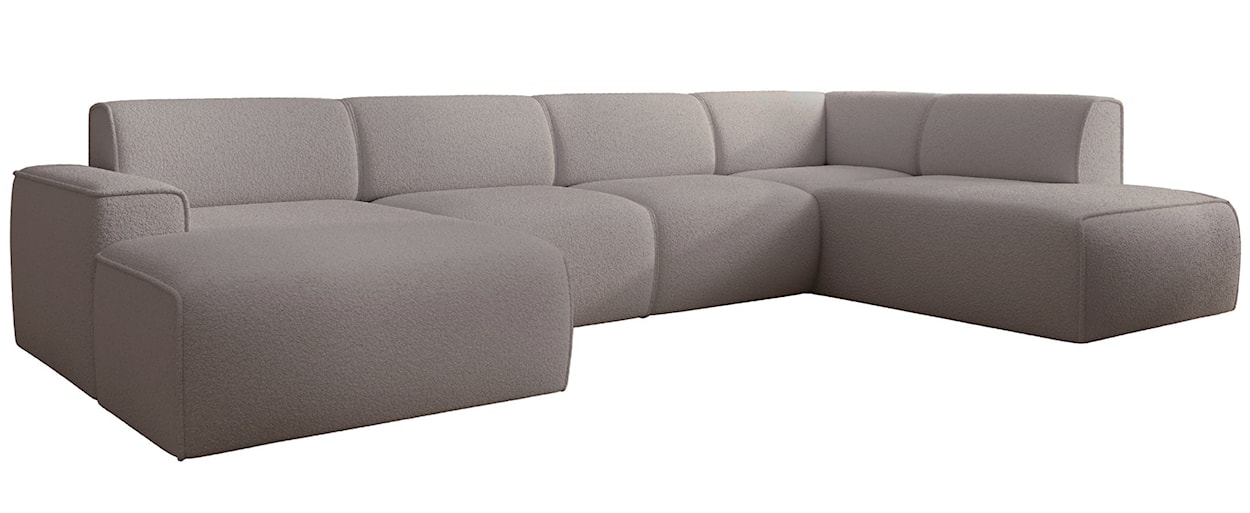 Narożnik Bouvi U-kształtny prawostronny szarobrązowy boucle  - zdjęcie 4