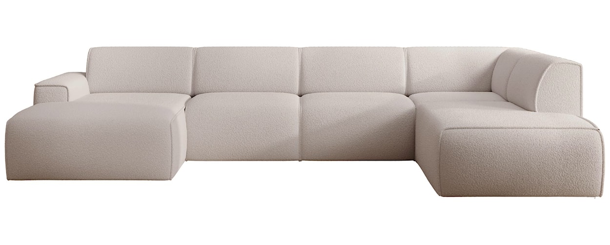 Narożnik Bouvi U-kształtny prawostronny jasnobeżowy boucle 