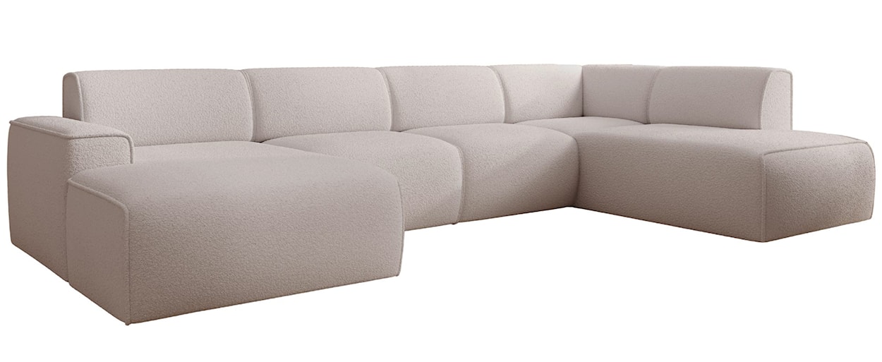 Narożnik Bouvi U-kształtny prawostronny jasnobeżowy boucle  - zdjęcie 4