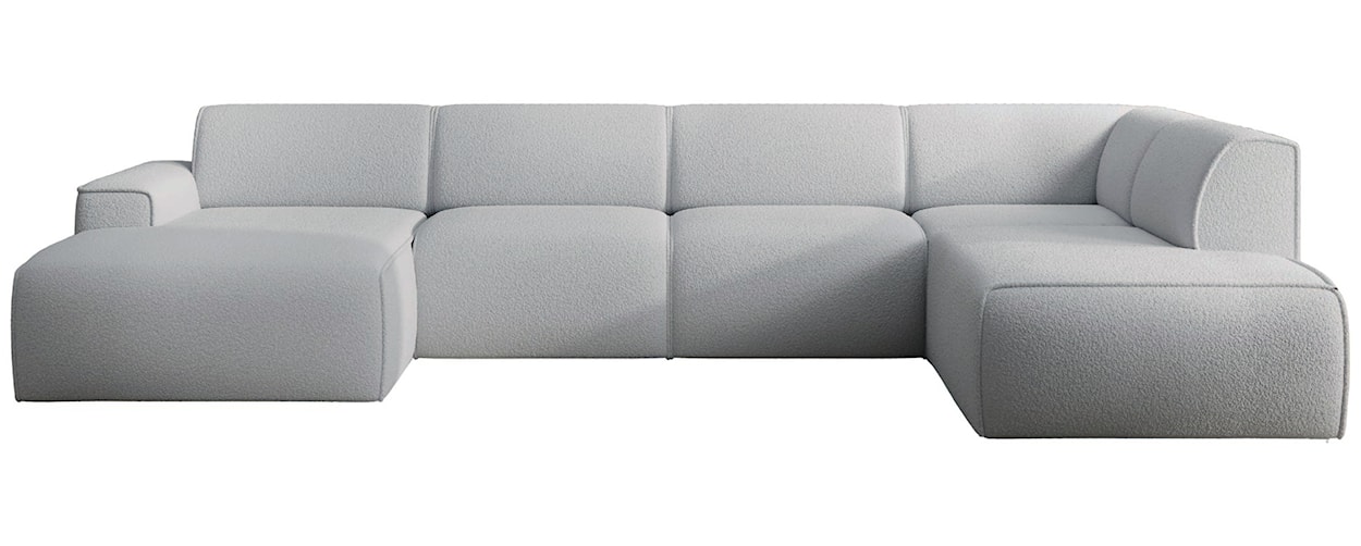 Narożnik Bouvi U-kształtny prawostronny jasnoszary boucle 