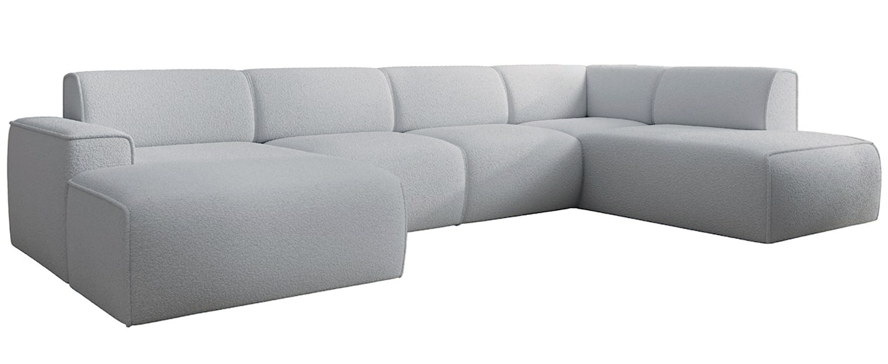 Narożnik Bouvi U-kształtny prawostronny jasnoszary boucle  - zdjęcie 4