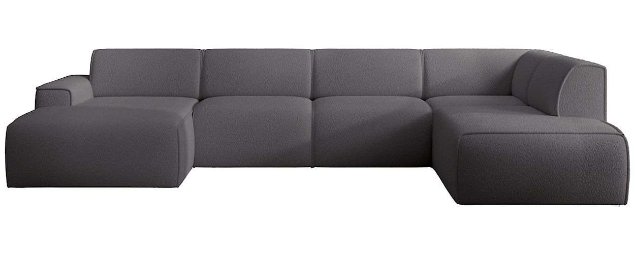 Narożnik Bouvi U-kształtny prawostronny ciemnoszary boucle 