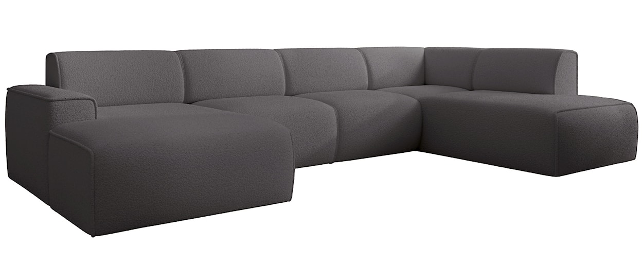 Narożnik Bouvi U-kształtny prawostronny ciemnoszary boucle  - zdjęcie 4