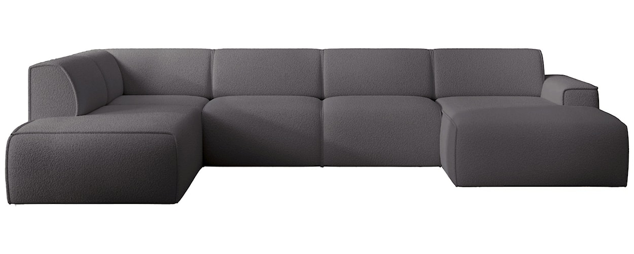 Narożnik Bouvi U-kształtny lewostronny ciemnoszary boucle 