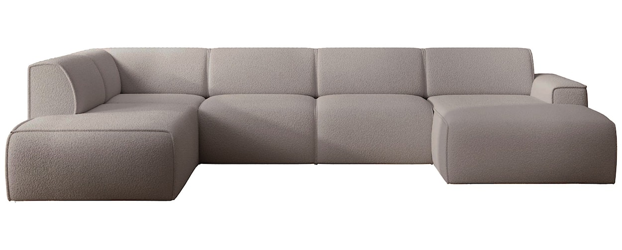 Narożnik Bouvi U-kształtny lewostronny szarobrązowy boucle 