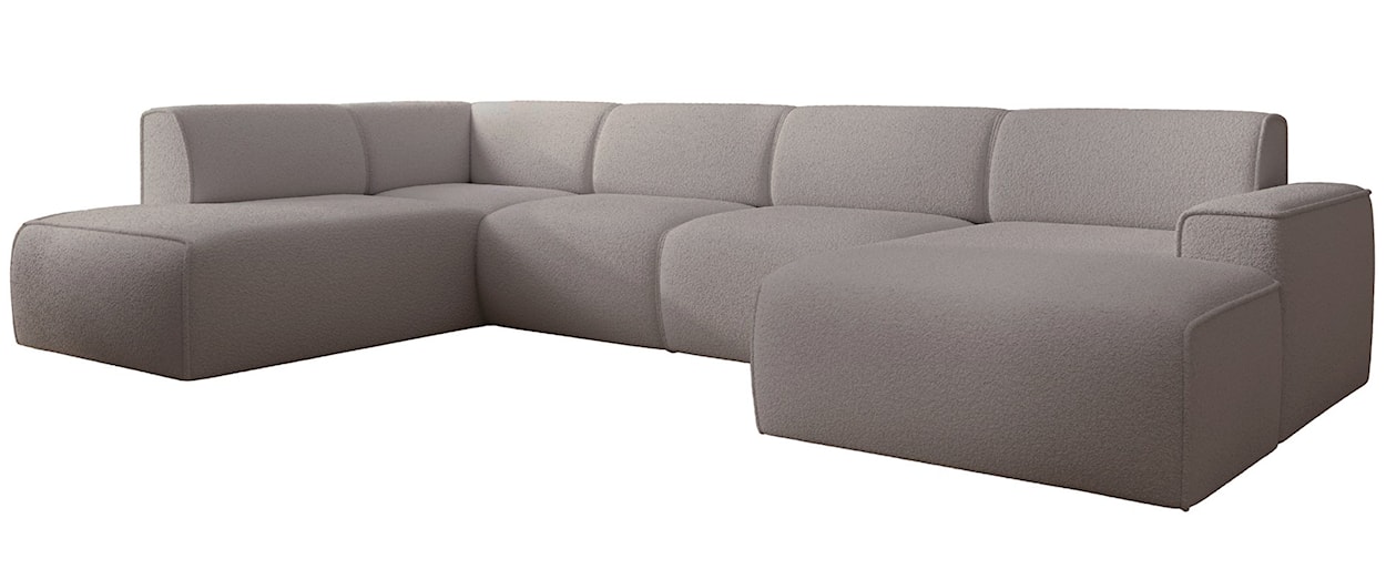 Narożnik Bouvi U-kształtny lewostronny szarobrązowy boucle  - zdjęcie 4