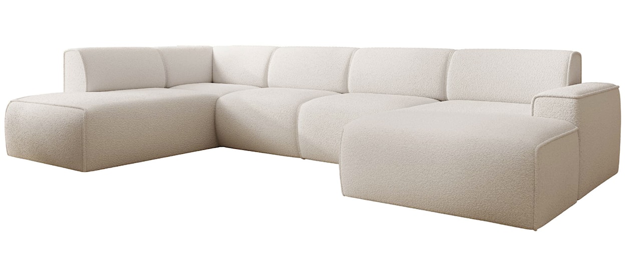 Narożnik Bouvi U-kształtny lewostronny kremowy boucle  - zdjęcie 4