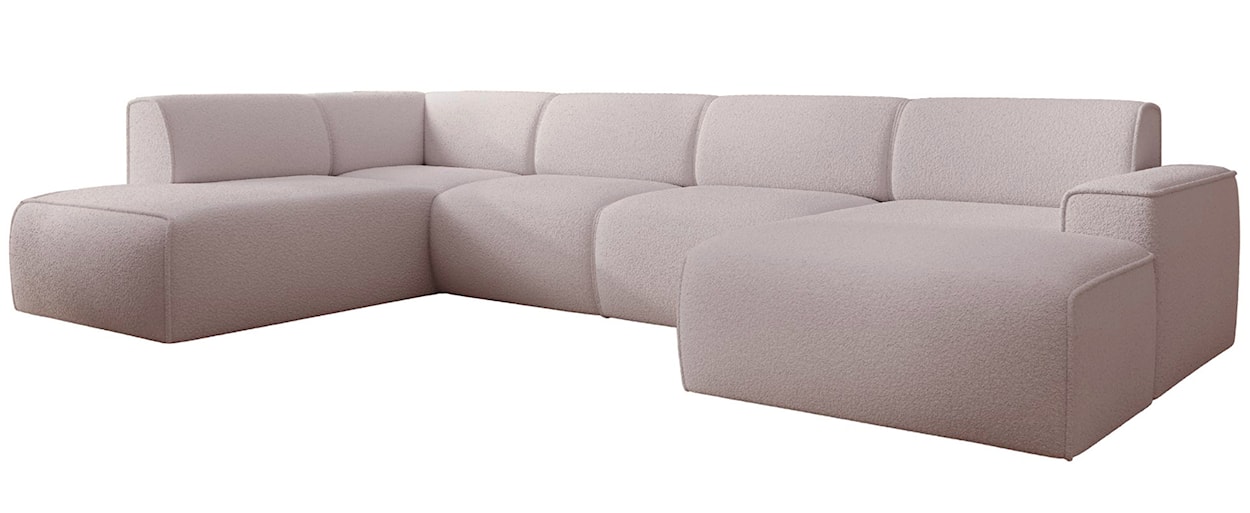 Narożnik Bouvi U-kształtny lewostronny beżowy boucle  - zdjęcie 4