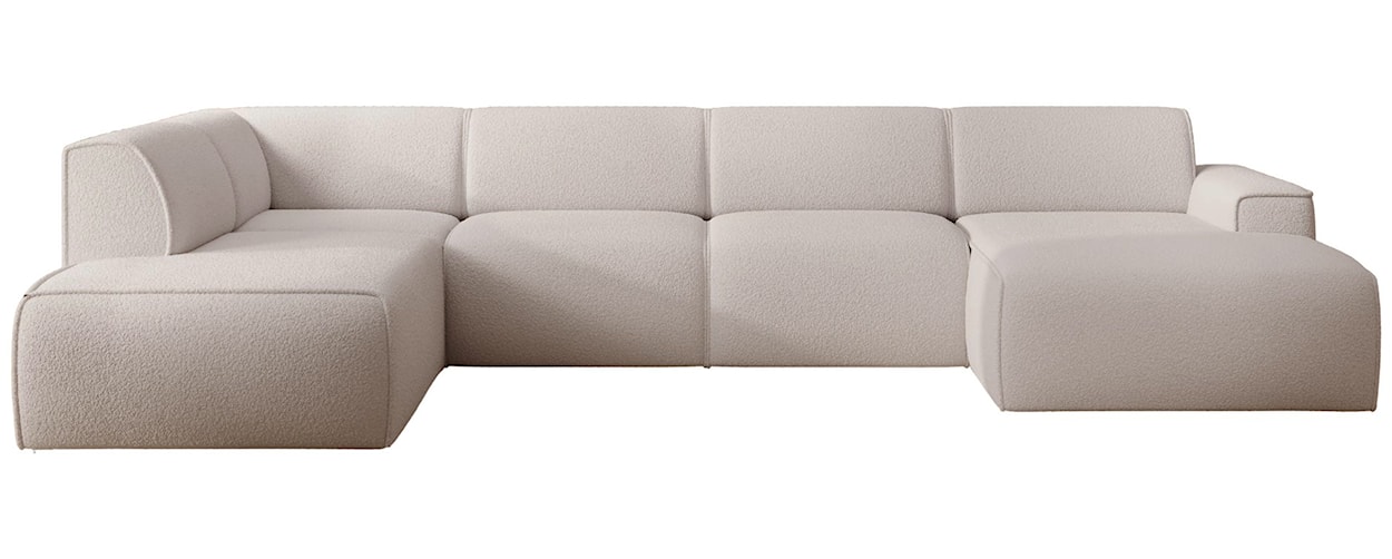 Narożnik Bouvi U-kształtny lewostronny jasnobeżowy boucle 