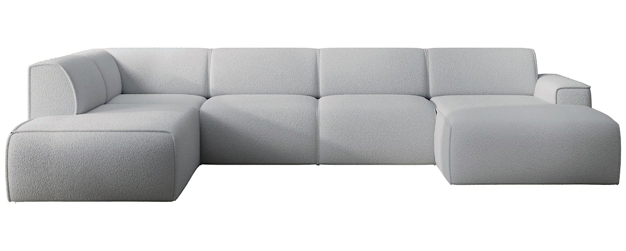 Narożnik Bouvi U-kształtny lewostronny jasnoszary boucle 