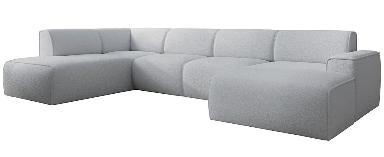 Narożnik Bouvi U-kształtny lewostronny jasnoszary boucle  - zdjęcie 4