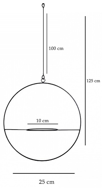 Zawieszka na doniczkę Panatee średnica 25 cm czarna  - zdjęcie 4