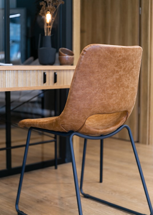 Krzesło tapicerowane Panessy brązowa ekoskóra  - zdjęcie 10