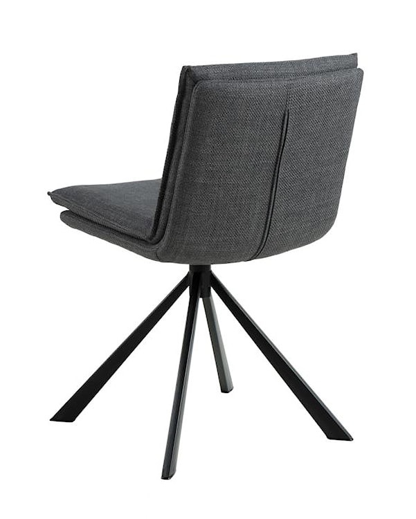 Krzesło do jadalni Pervel tapicerowane ciemnoszare obrotowe  - zdjęcie 6