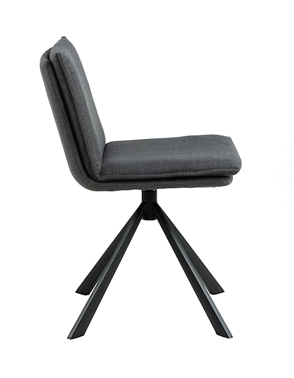 Krzesło do jadalni Pervel tapicerowane ciemnoszare obrotowe  - zdjęcie 5
