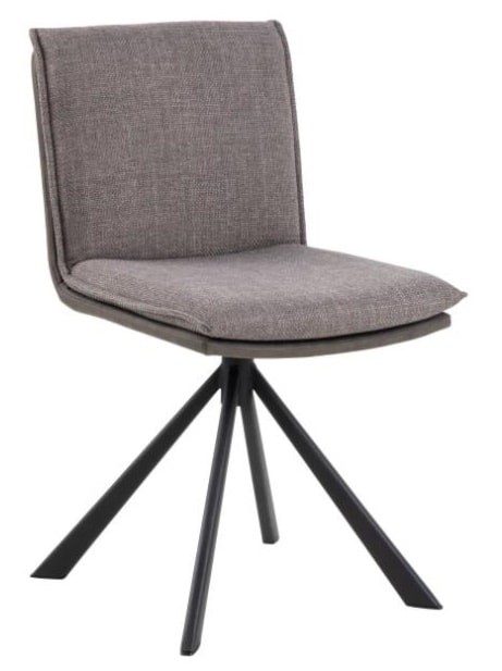 Krzesło do jadalni Pervel tapicerowane brązowo-szare obrotowe