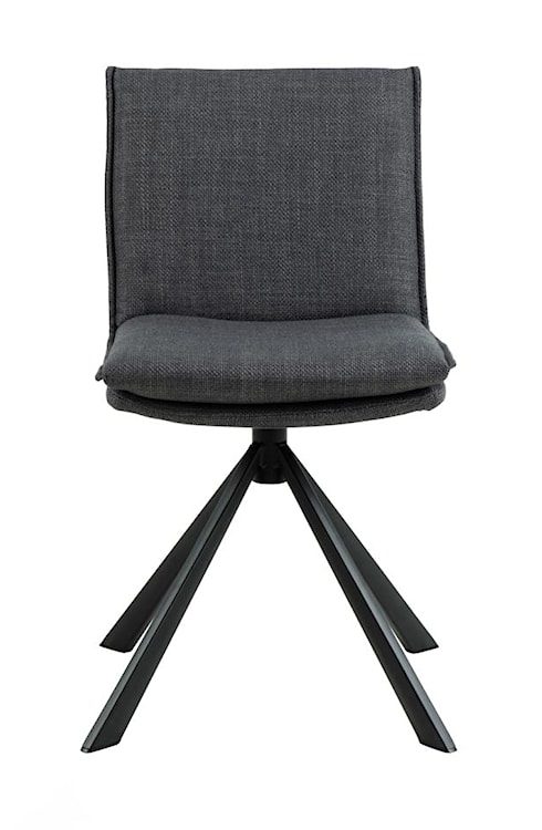 Krzesło do jadalni Pervel tapicerowane ciemnoszare obrotowe  - zdjęcie 4