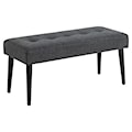 Ławka tapicerowana Phement ciemnoszara 95 cm na metalowych nogach 