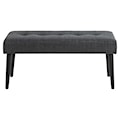 Ławka tapicerowana Phement ciemnoszara 95 cm na metalowych nogach  - zdjęcie 2