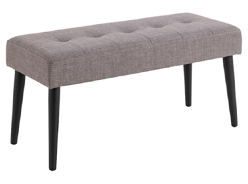 Ławka tapicerowana Phement szaro-brązowa 95 cm na metalowych nogach 