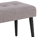 Ławka tapicerowana Phement szaro-brązowa 95 cm na metalowych nogach  - zdjęcie 5