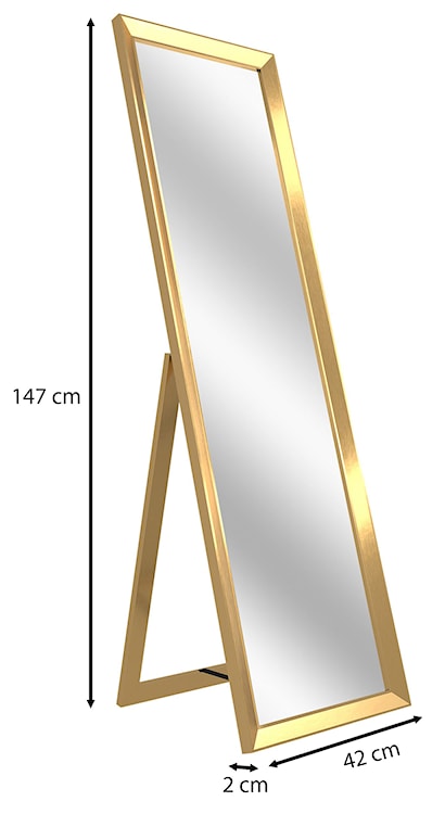 Lustro stojące Piralls 147x42 cm w złotej ramie  - zdjęcie 7