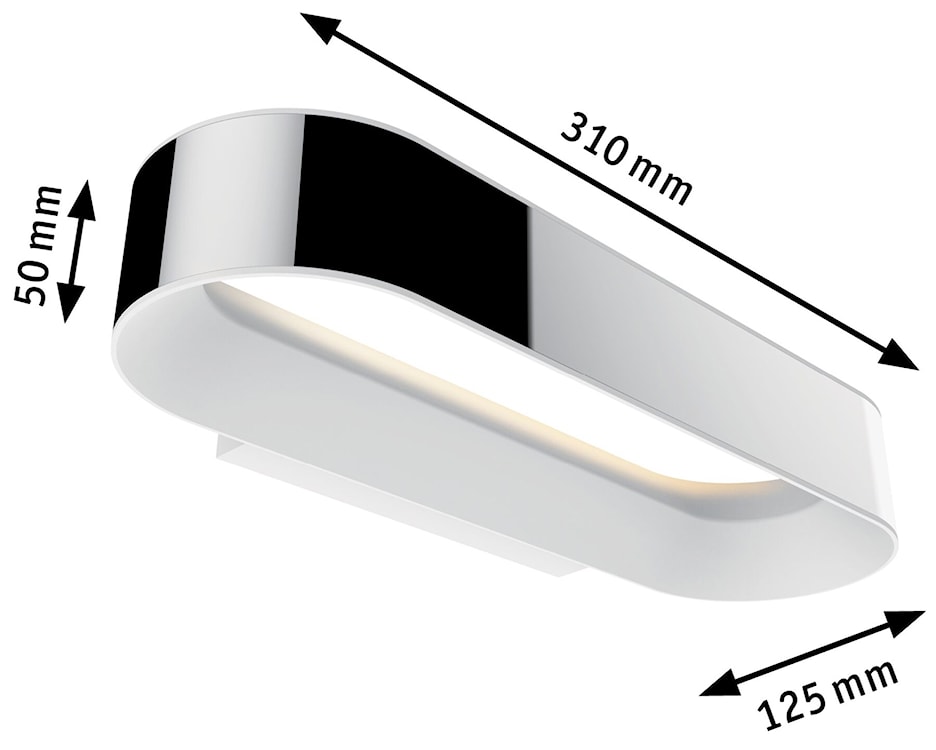 Kinkiet nad lustro Agena LED chrom  - zdjęcie 3