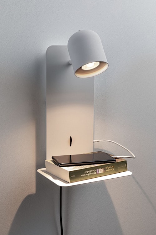 Lampa ścienna ze stolikiem Malena biała  - zdjęcie 2