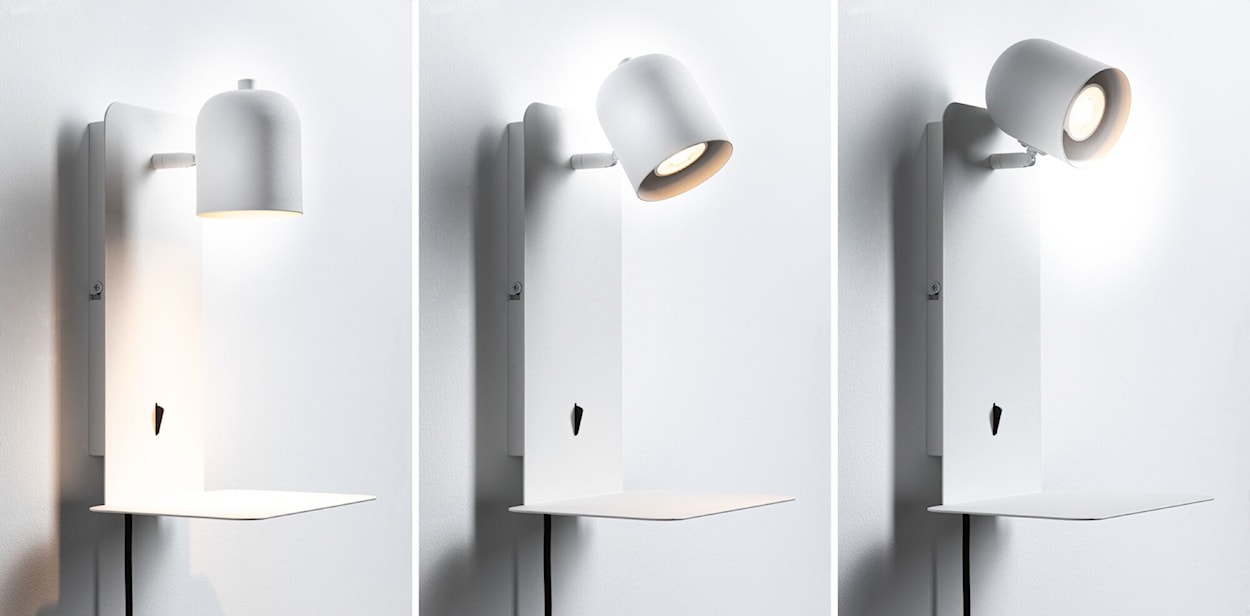 Lampa ścienna ze stolikiem Malena biała  - zdjęcie 3