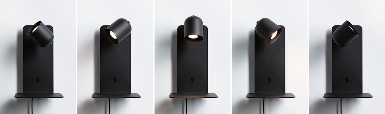 Lampa ścienna ze stolikiem Malena czarna  - zdjęcie 5